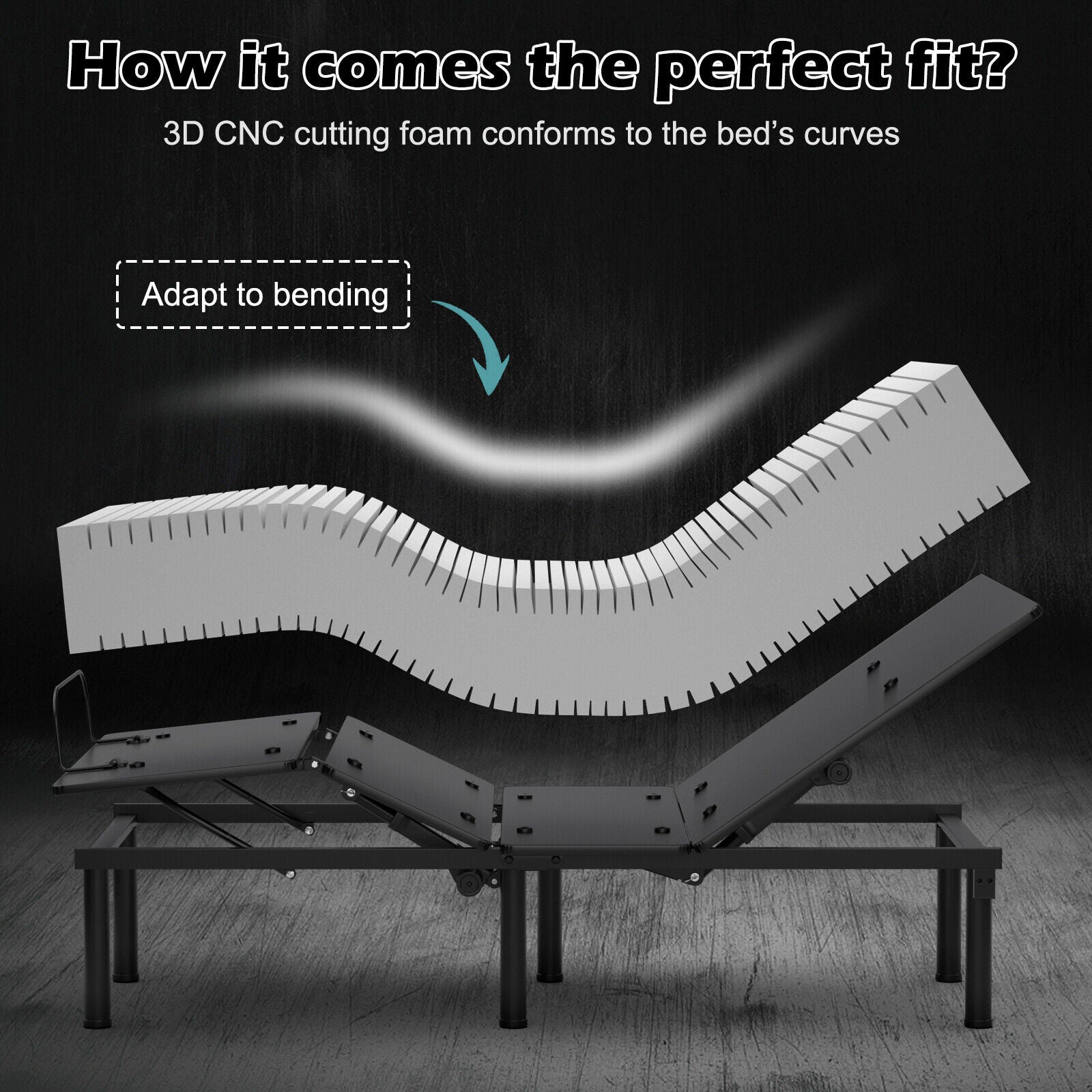 3D Bed Mattress Gel Memory Foam Convoluted Foam for Adjustable Bed