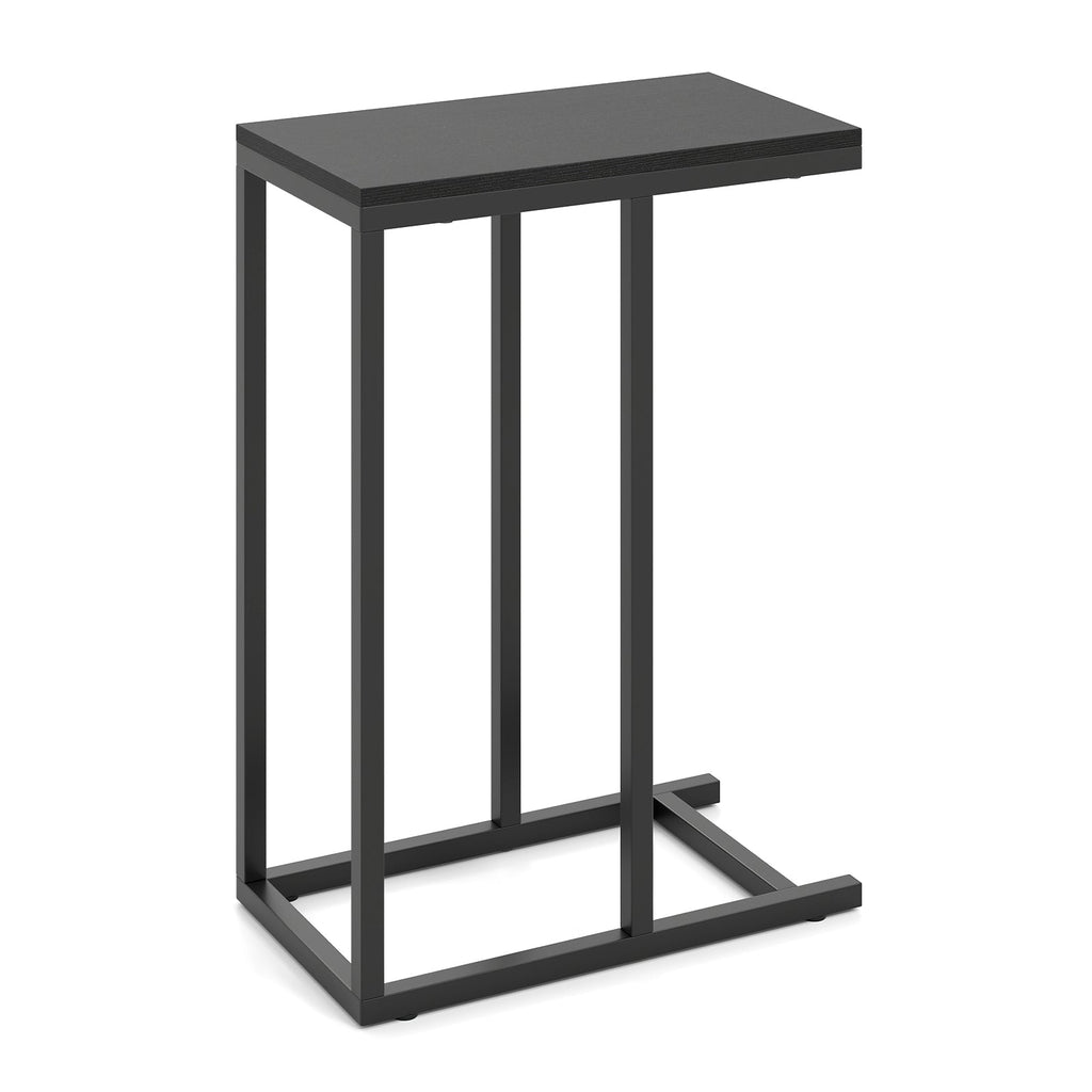 C-shaped Side Table with Heavy-duty Metal Frame