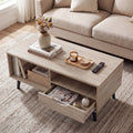 Coffee Table with Storage Rustic Rectangle Center Table