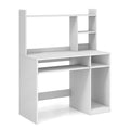 Home Office Computer Desk with Bookcase Keyboard Tray and CPU Stand