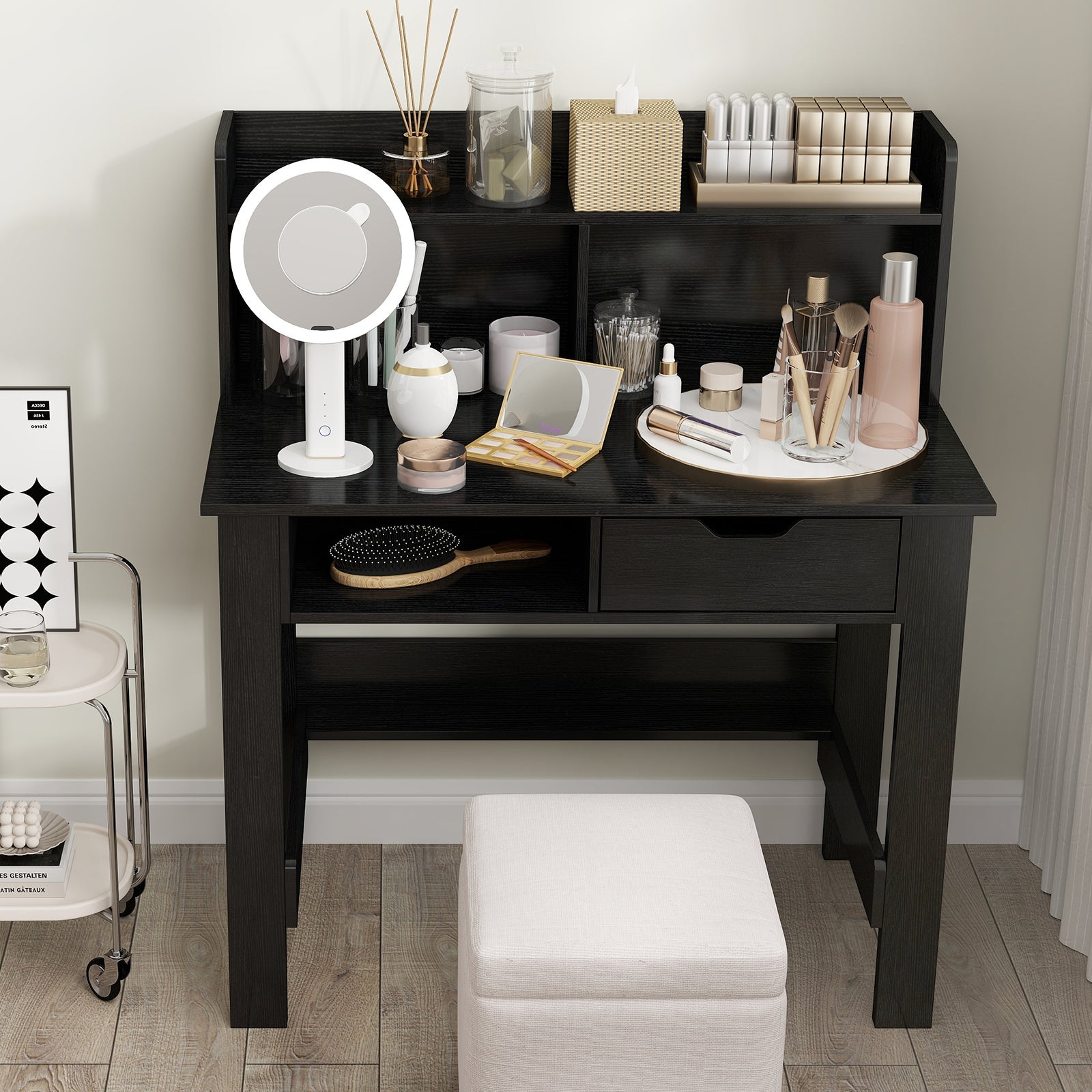 Computer Desk with Power Outlets USB Ports and Type-C-Black