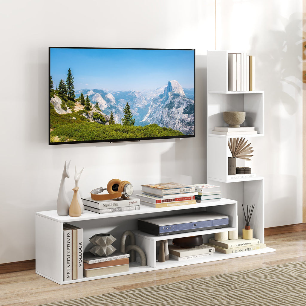 Cube TV Stand for TVs up to 50 Inch Media Console Table with Storage Shelves