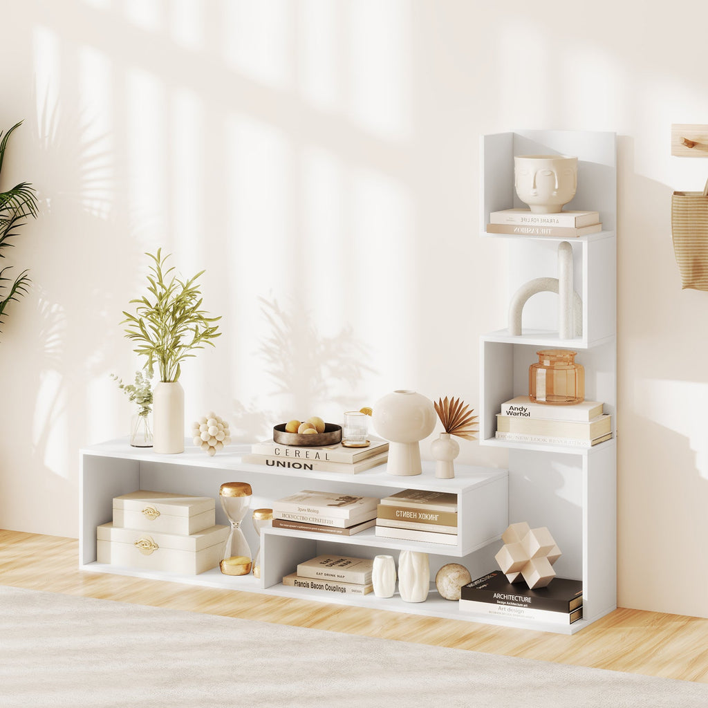Cube TV Stand for TVs up to 50 Inch Media Console Table with Storage Shelves