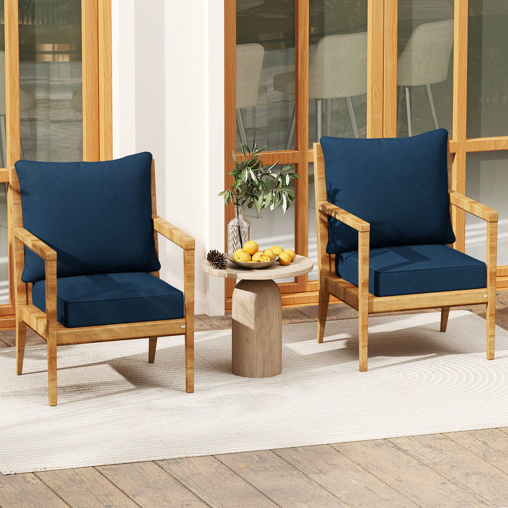 Deep Seat Chair Cushion Pads Set with Rope Belts for Indoor and Outdoor