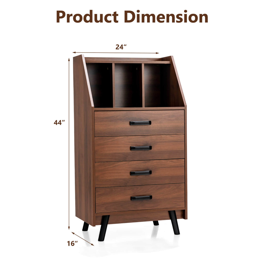 4-Drawer Dresser with 2 Anti-Tipping Kits for Bedroom