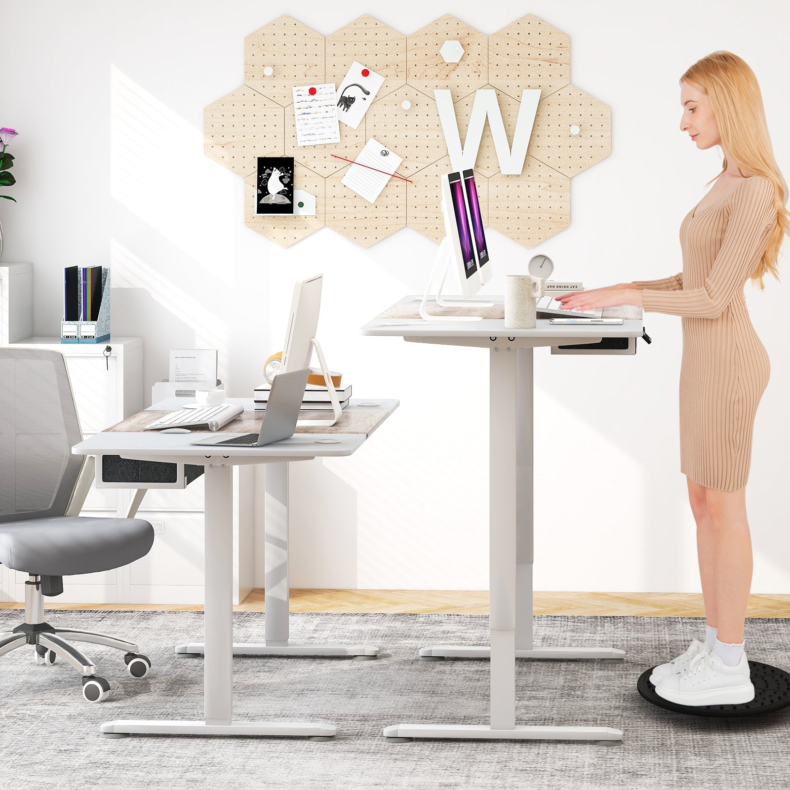 Height Adjustable Electric Standing Desk with USB Charging Port