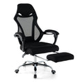 Ergonomic Mesh Office Chair with Footrest and Tilting Backrest-Black