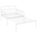 Extendable Metal Daybed to Twin Size Bed with Guardrails and Armrests