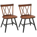 Farmhouse Kitchen Dining Chair Set of 2 with Rubber Wood Frame