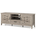 Farmhouse TV Stand for 65 Inch TVs with 2 Woven Accent Doors and 3 Adjustable Shelves