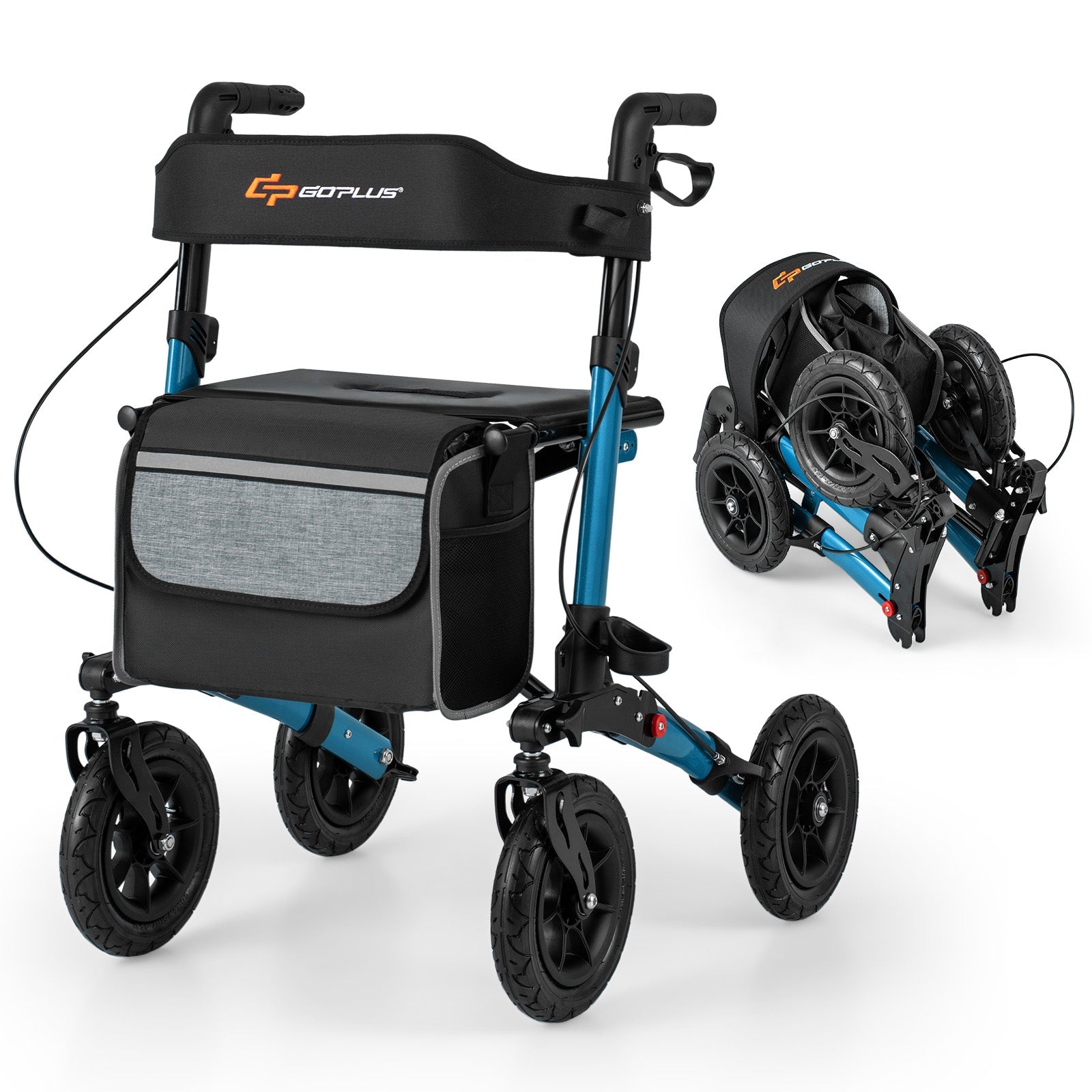 Folding Rollator Walker for Seniors with Seat for All Terrain