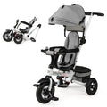 Folding Tricycle Baby Stroller with Reversible Seat and Adjustable Canopy