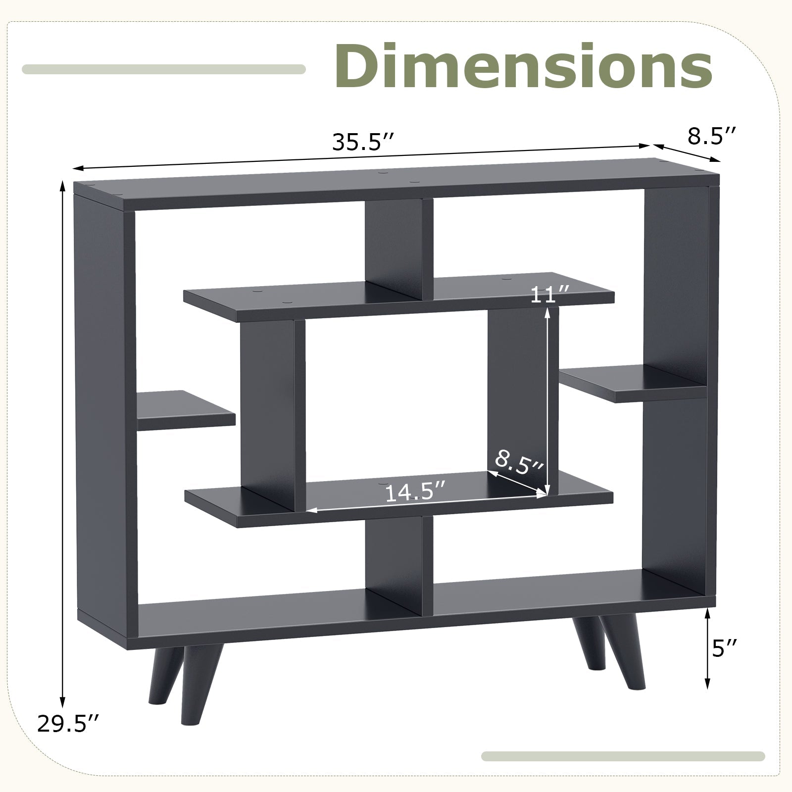 Geometric Bookcase with Anti-Tipping Kit and Storage Shelving Unit