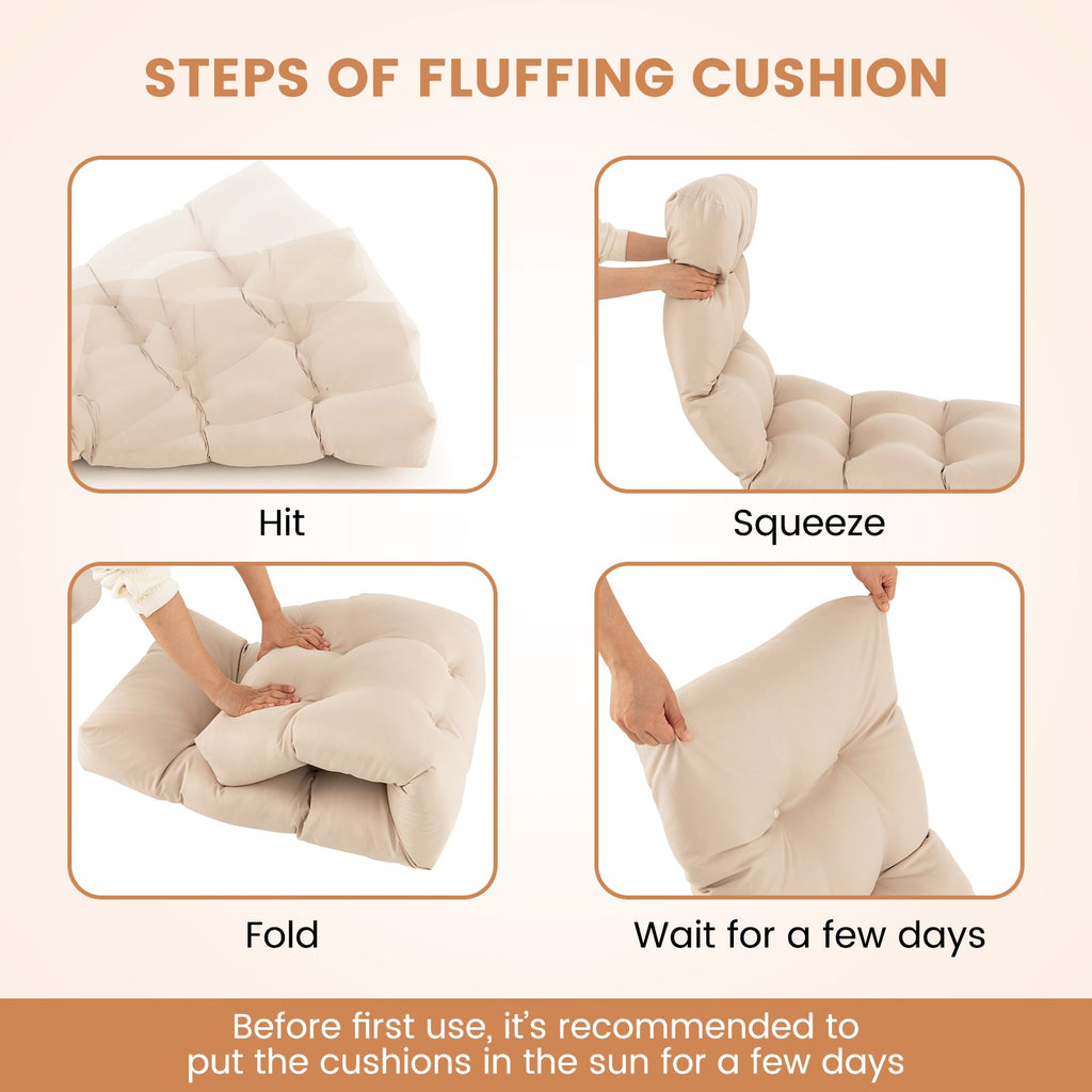 Indoor Outdoor Tufted Bench Cushion with Soft PP Cotton