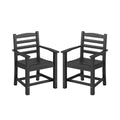 HDPE All Weather Patio Dining Chairs Set of 2 with Wide Armrests