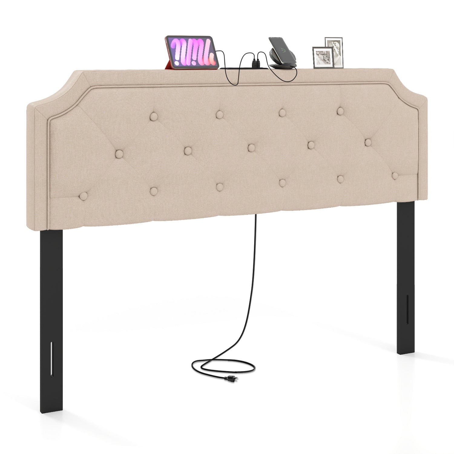 Headboard for Queen and Full Size Bed Tufted Upholstered Head Board
