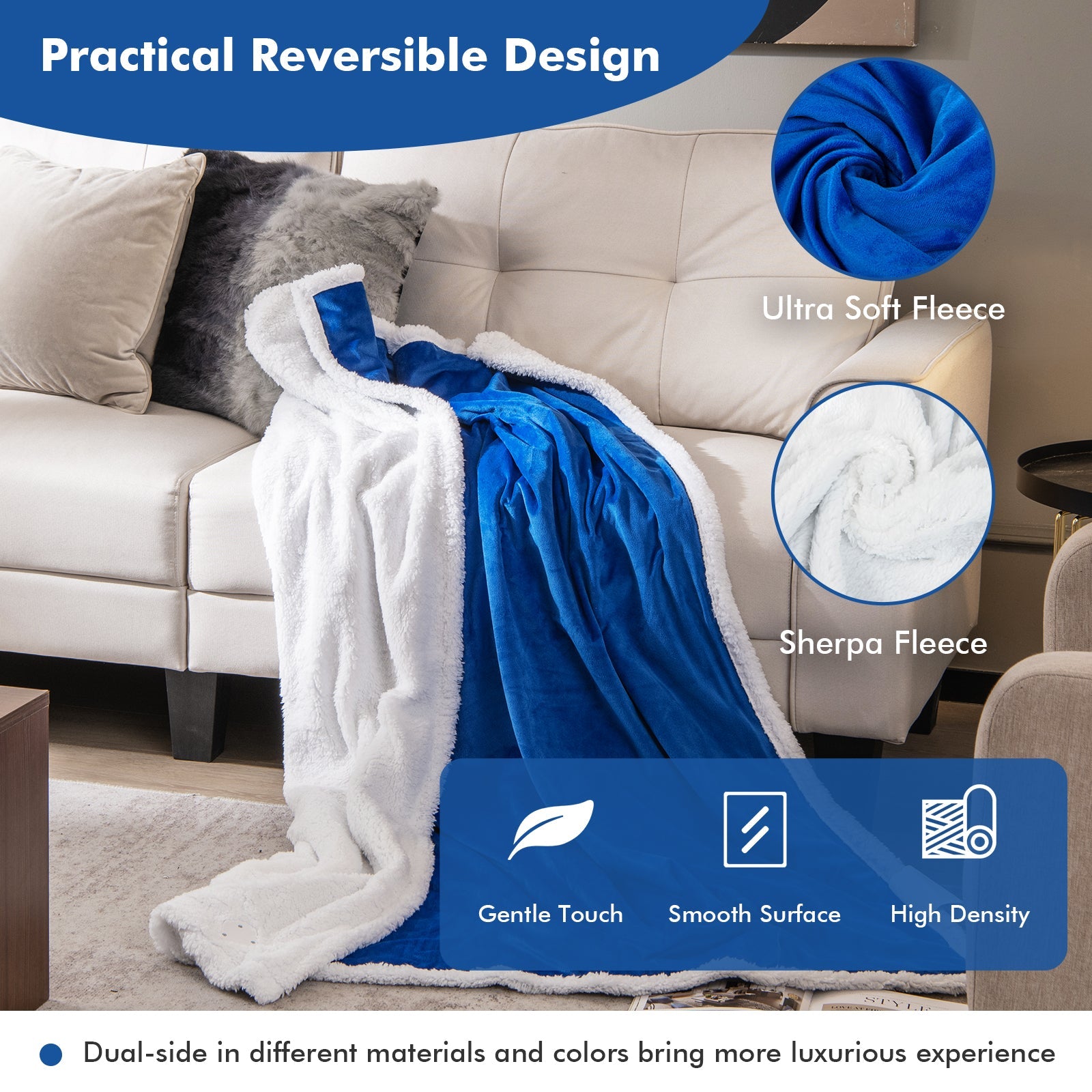 Heated Electric Blanket Throw with 10 Heat Levels