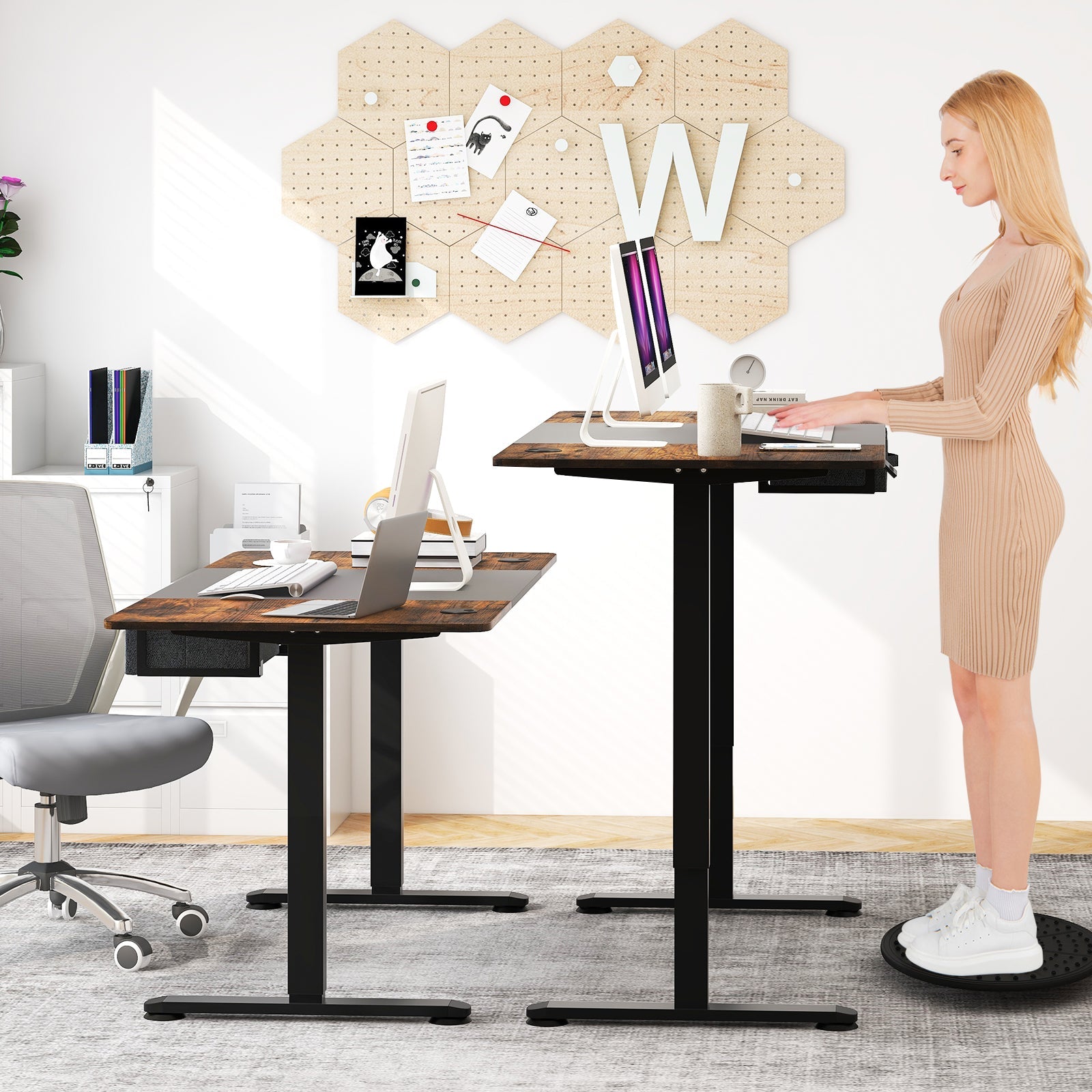Height Adjustable Electric Standing Desk with USB Charging Port