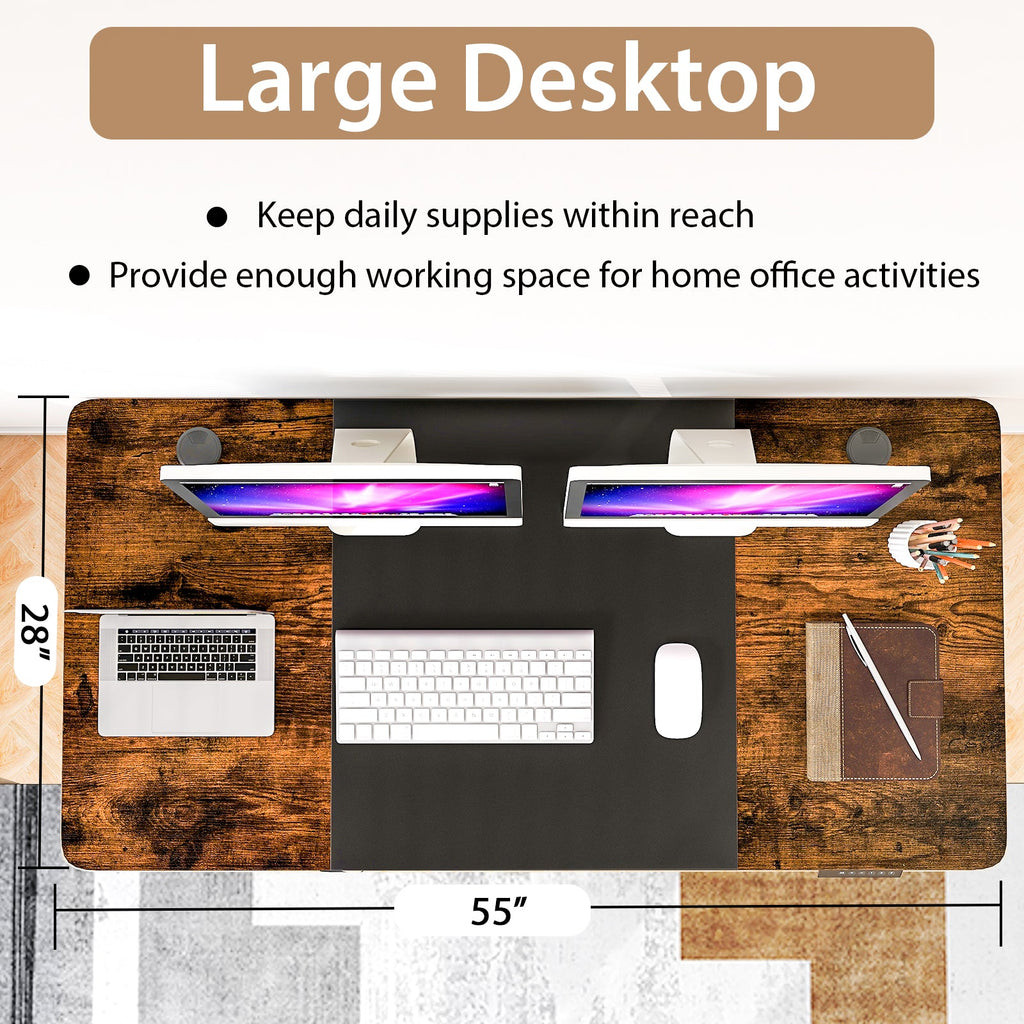 Height Adjustable Electric Standing Desk with USB Charging Port