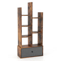 7-Tier Open-Back Bookshelf with Drawer