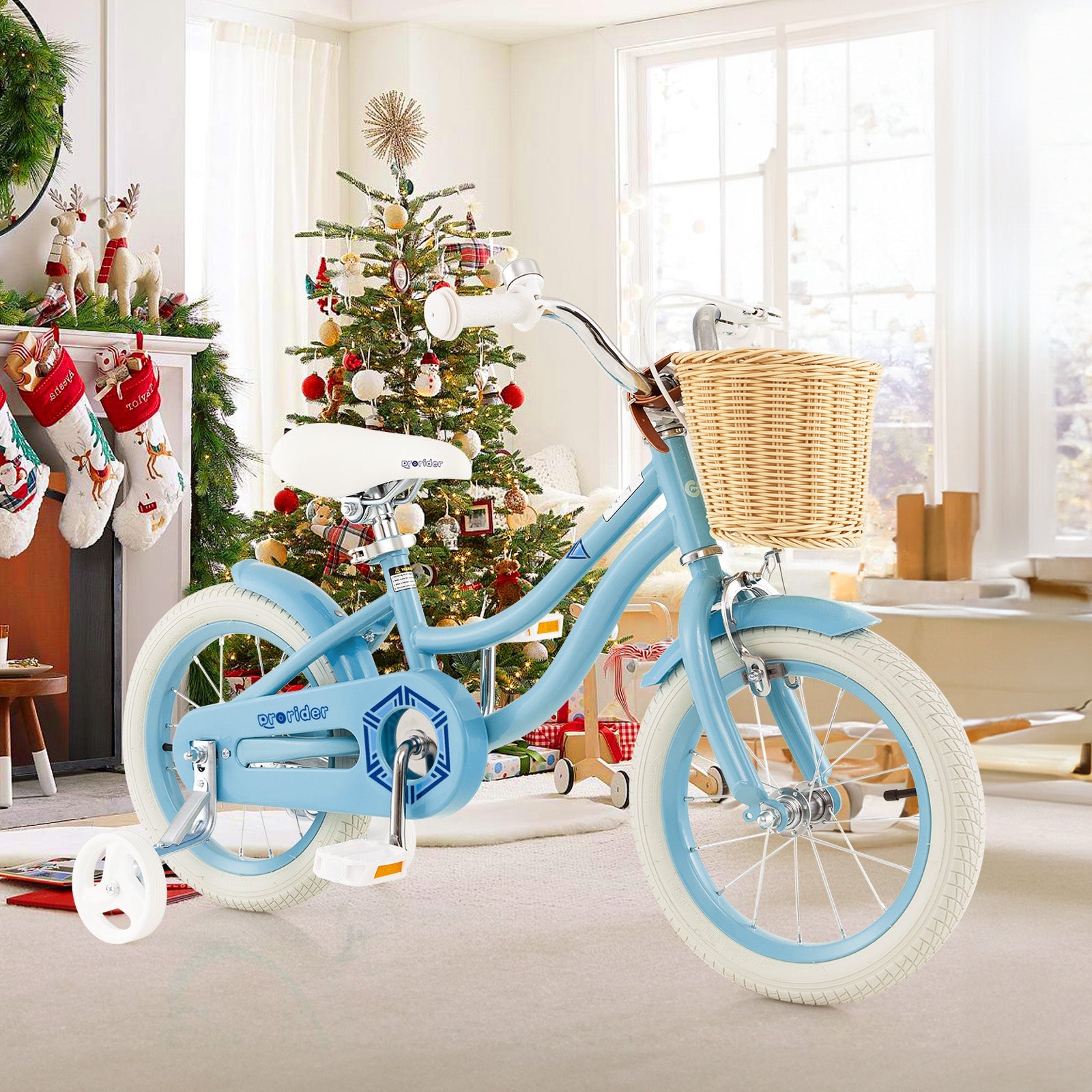 14-Inch Kids Bike with Training Wheels and Adjustable Handlebar Seat
