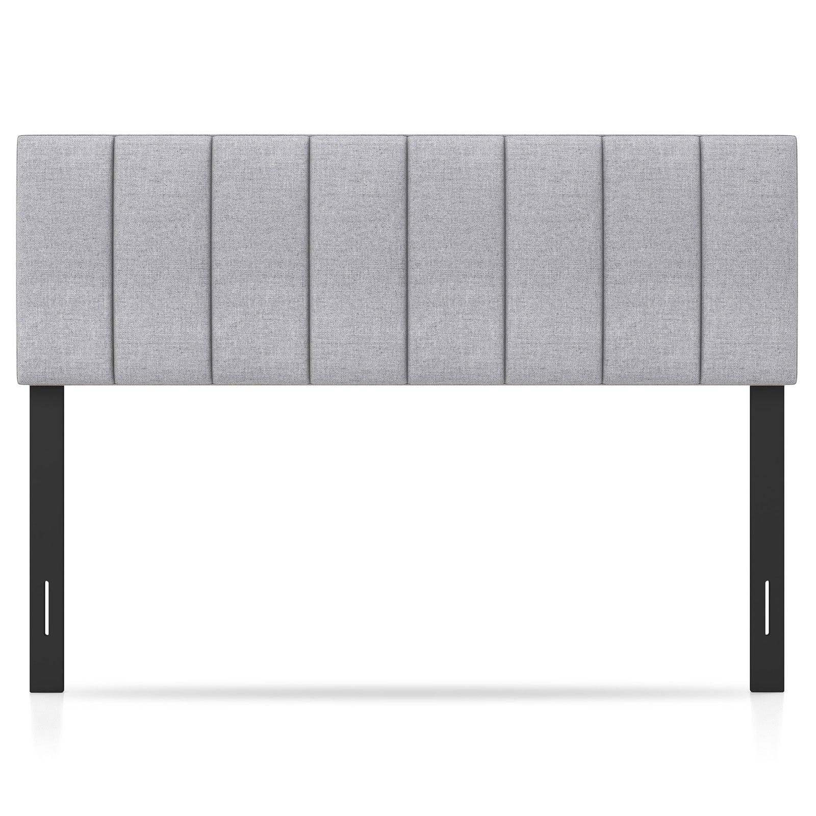 Linen Upholstered Headboard with Solid Wood Legs and Adjustable Width