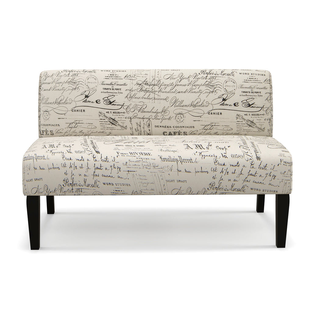 Living Room Wooden Leg Armless Loveseat Sofa-Multicolor