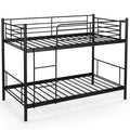 Metal Bunk Bed with Ladder and Full-length Guardrails