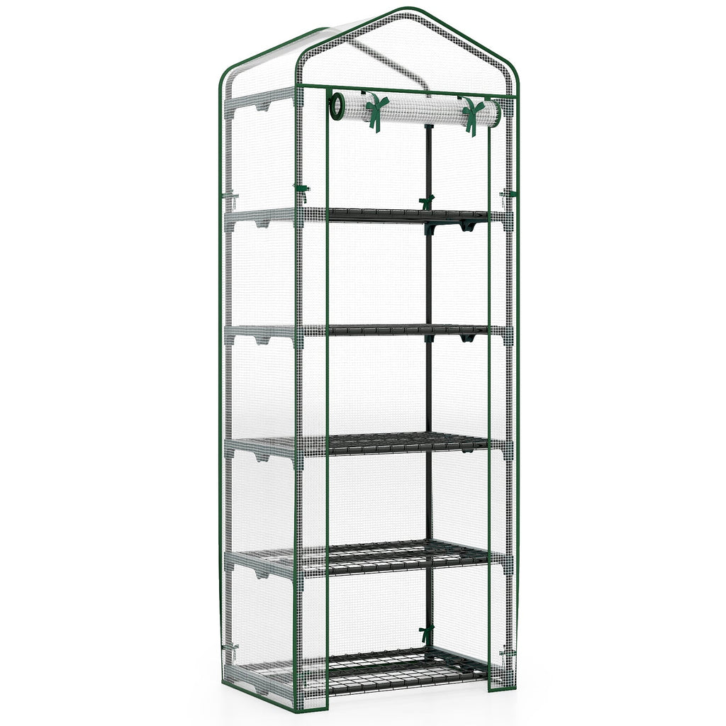 Mini Greenhouse Portable Plant Grow House with 5 Tier Shelves