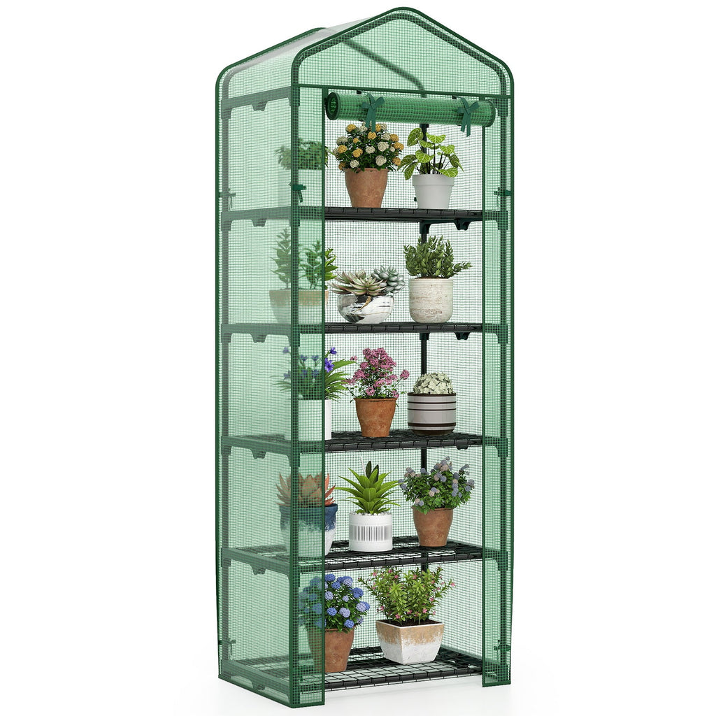 Mini Greenhouse Portable Plant Grow House with 5 Tier Shelves