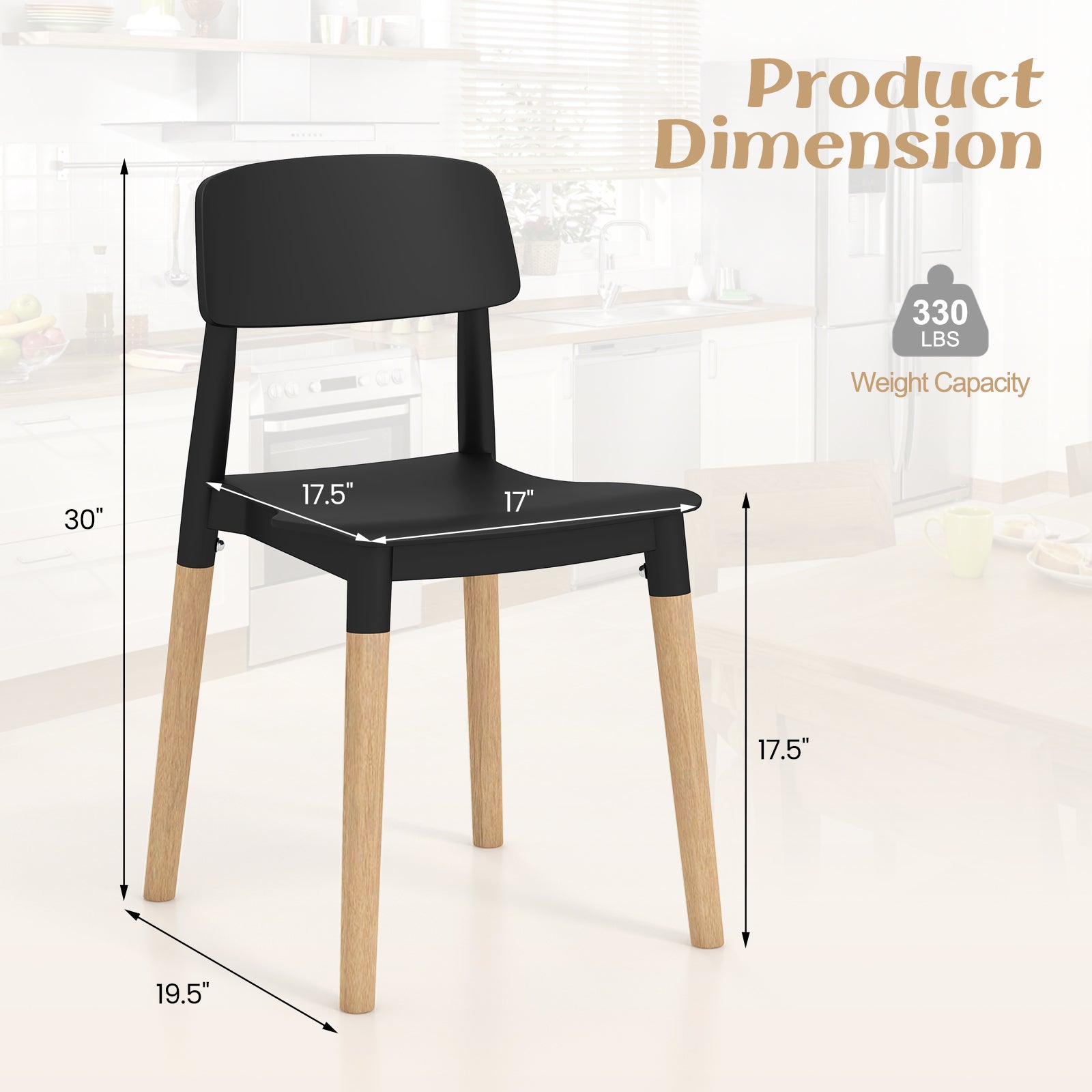 Modern Dining Side Chairs Set of 4 with Ergonomic Backrest for Dining Room