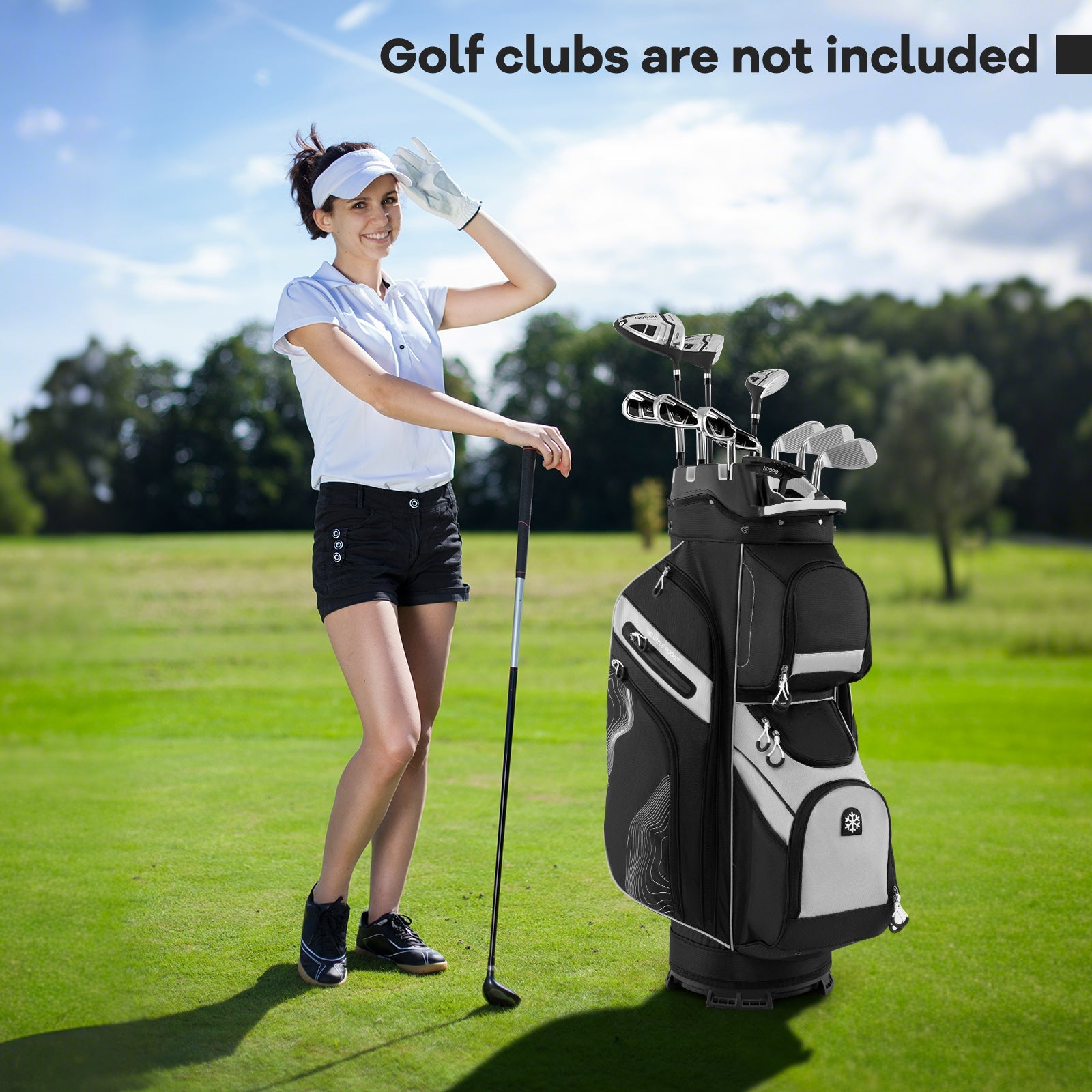 Molded Lock Top Golf Cart Bag with 14-Way Full Length Dividers and 11 Pockets