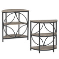 Narrow Side Table with Study Metal Frame and Storage Shelves