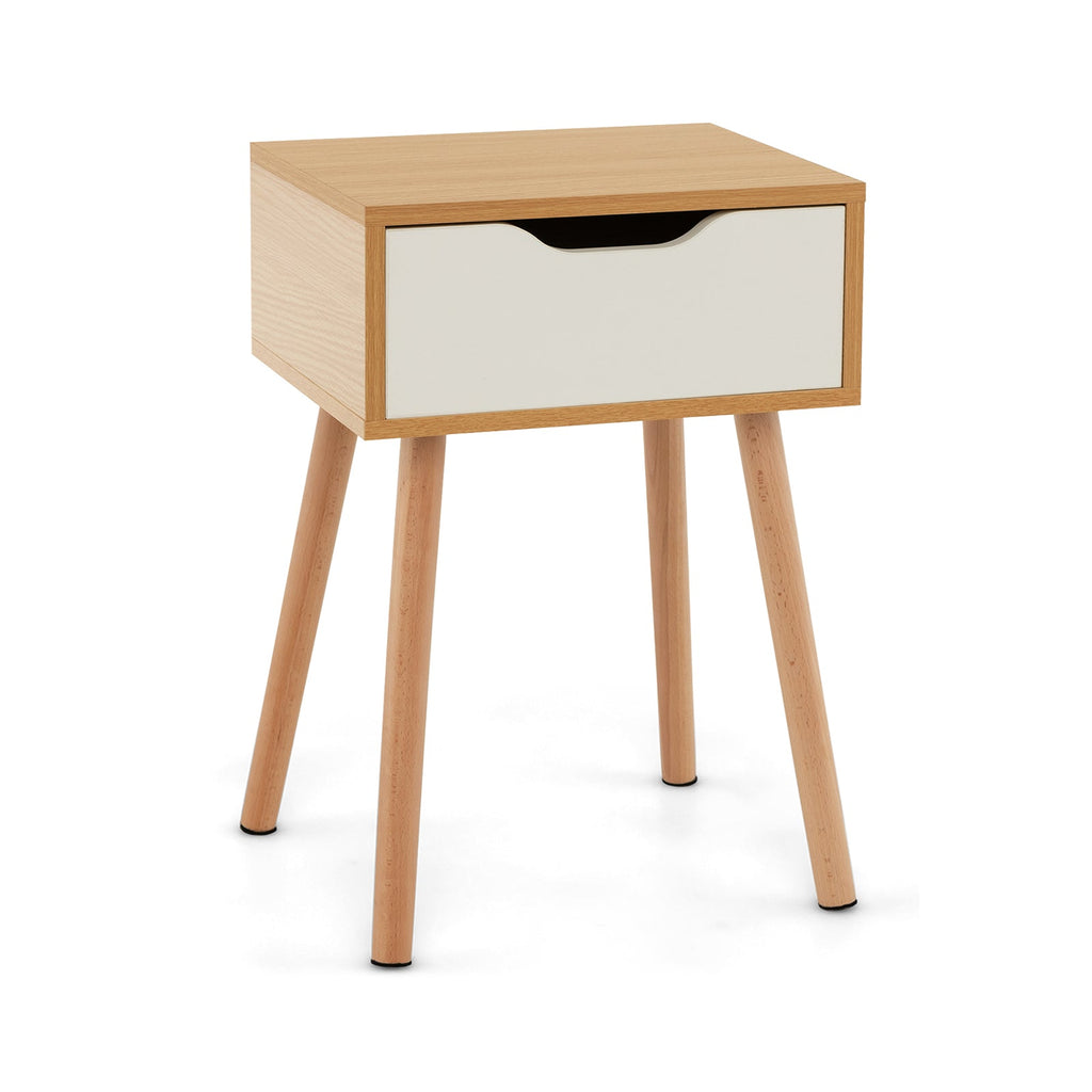 Set of 1/2 Modern Nightstand with Storage Drawer for Bedroom Living Room