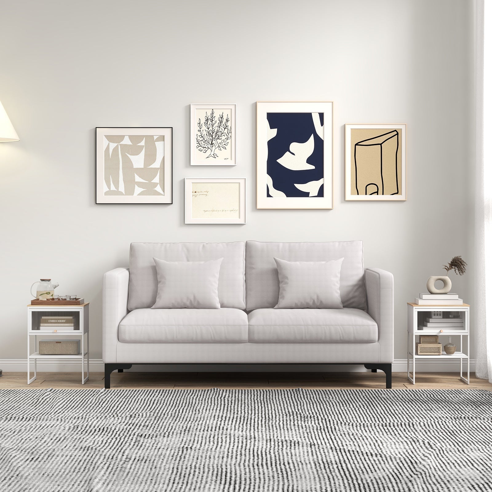 Nightstand with Flip up Door Storage Shelf