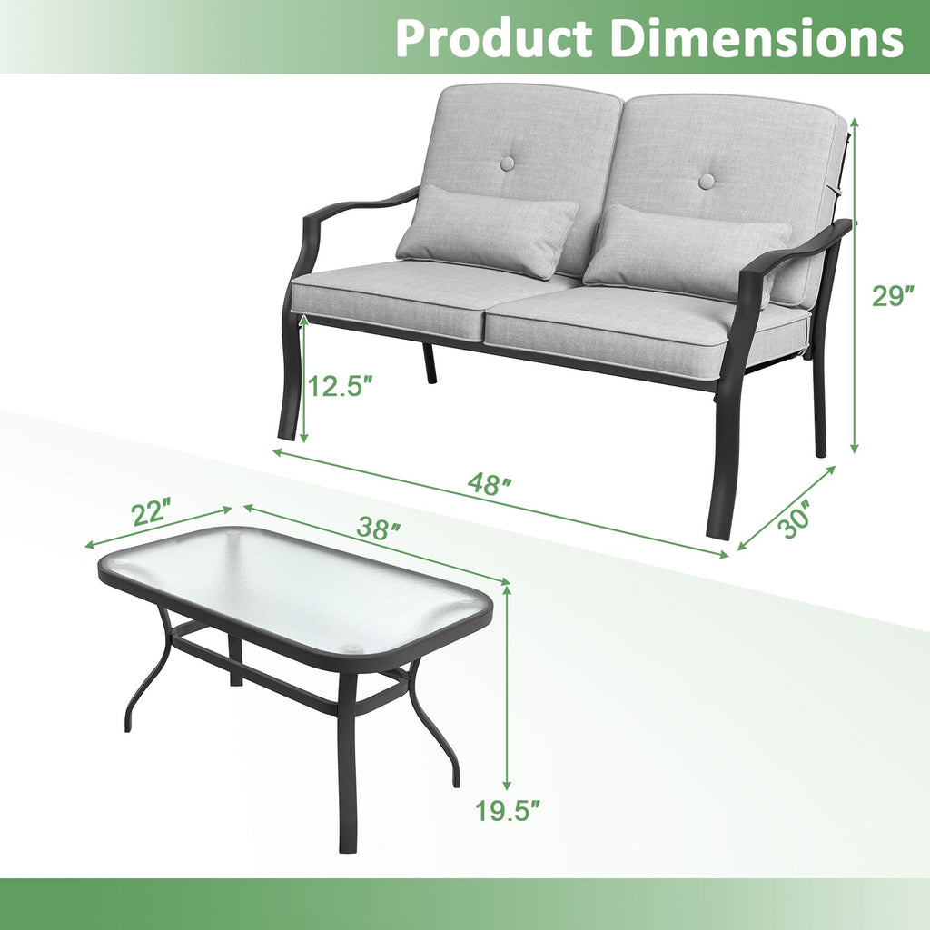Outdoor Loveseat Chair Set with