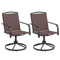 Outdoor Swivel Chairs Set of 2 with High Back and Breathable Seat