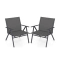 Patio Chairs Set of 2 with Breathable Mesh Fabric and Metal Frame-Gray