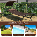 Patio Hanging Chaise Lounge Chair with Canopy Cushion Pillow and Storage Bag