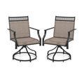 Patio Swivel Dining Chairs Set of 2 with Heavy-duty Metal Frame and Armrests