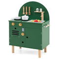 Play Kitchen for Kids Wooden Kitchen Playset with Stoves Faucet Sink Microwave and Oven