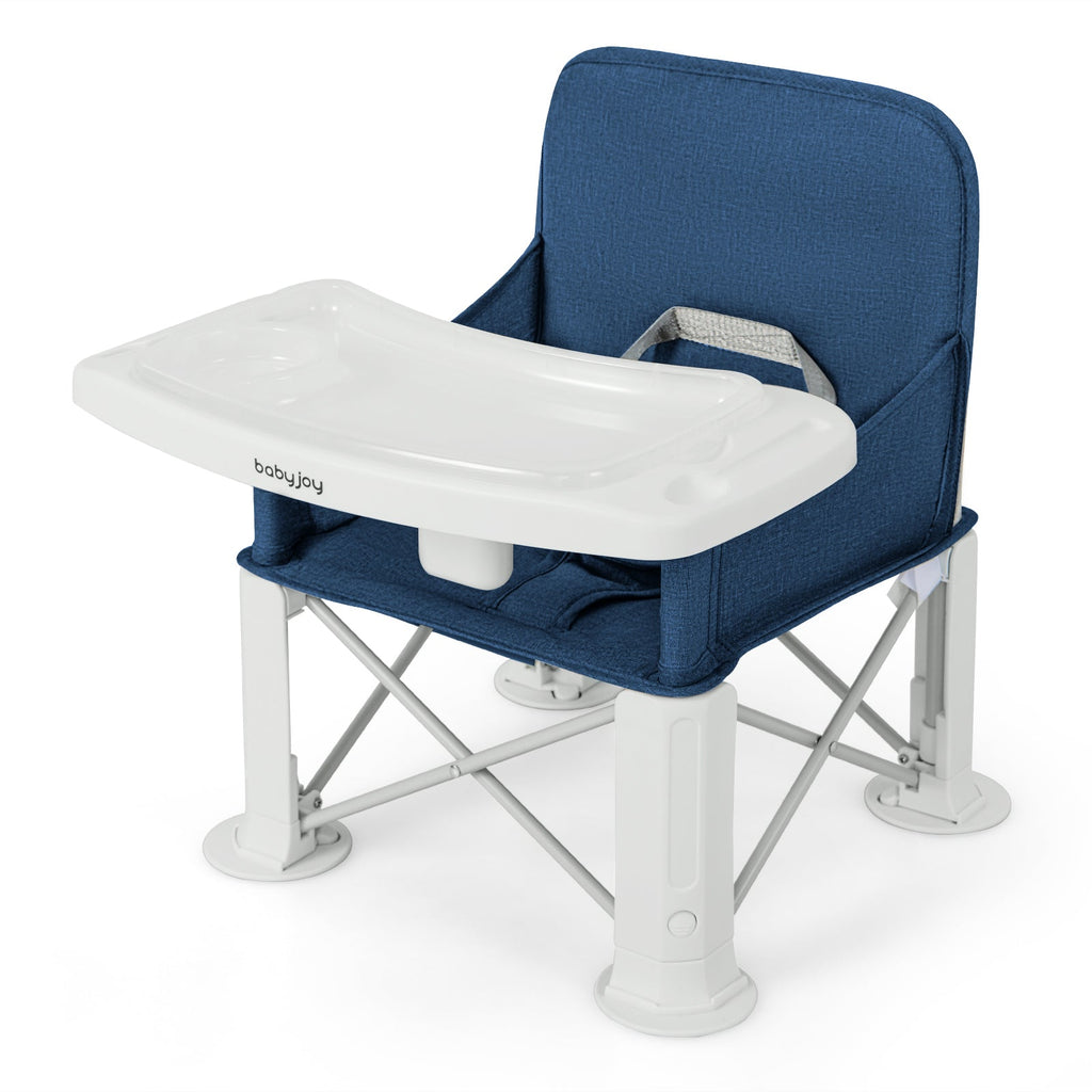 Portable Baby Booster Seat with Straps and Double Tray
