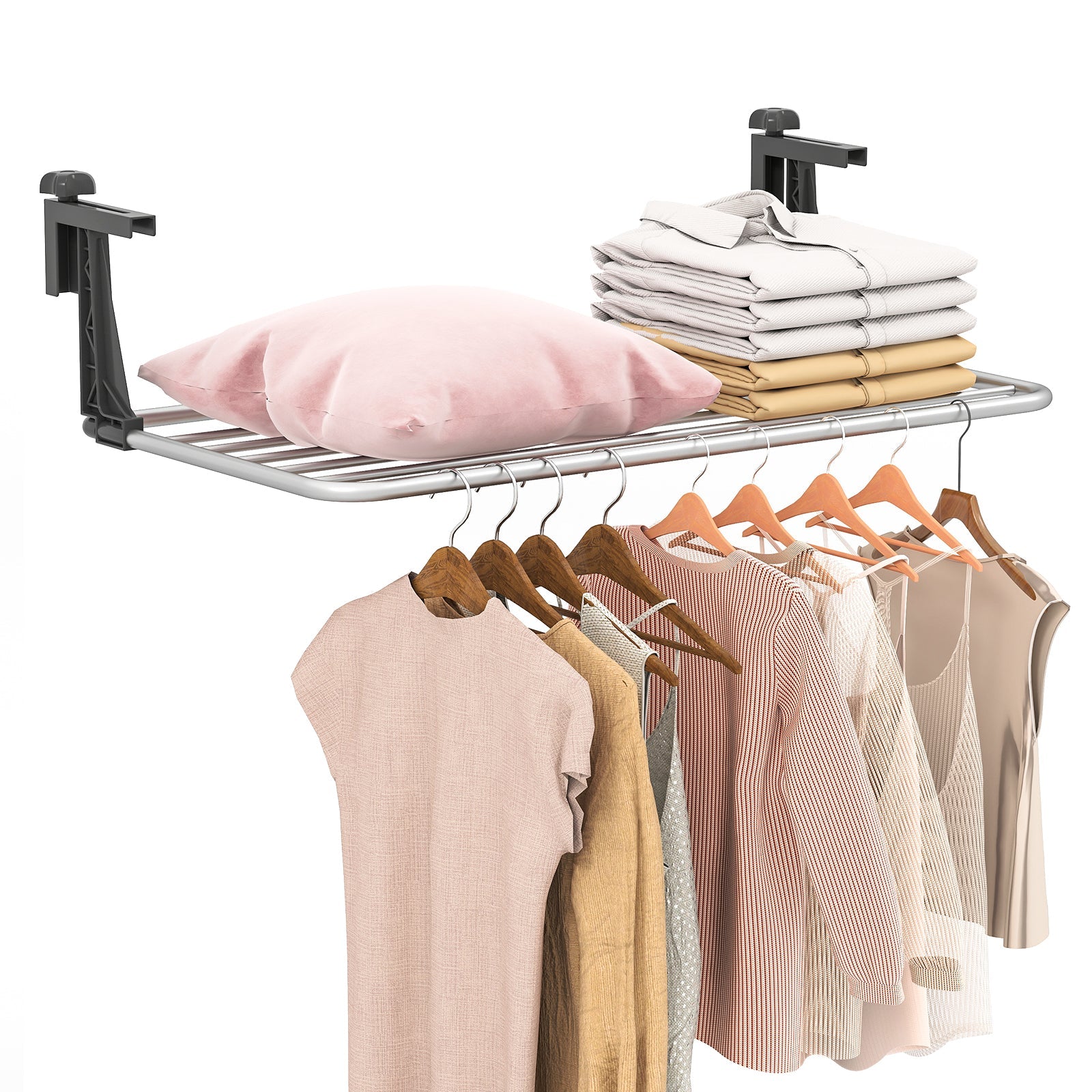 Portable Clothes Drying Rack Aluminum Towel Rack with Adjustable and Foldable Brackets