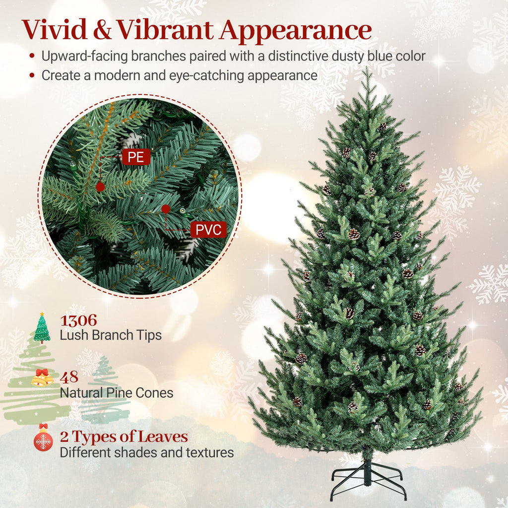 Pre-Lit Artificial Christmas Tree with Multicolored LED Lights-M