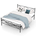 Full/Queen Size Metal Platform Bed Frame with Headboard and Footboard