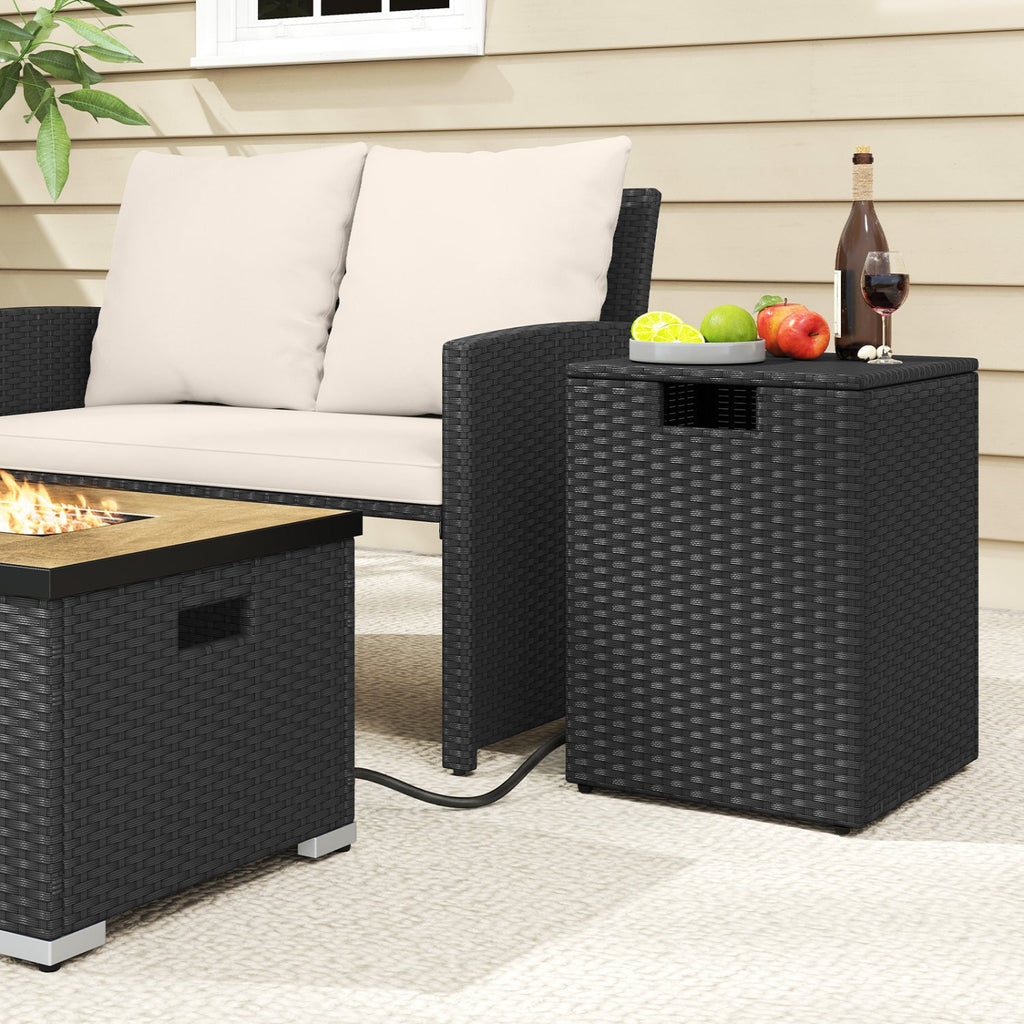 Rattan Propane Tank Cover Patio Hideaway Tank Side Table