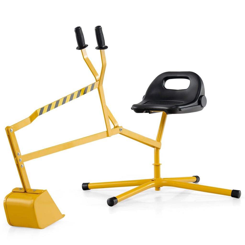 Sand Digger with 2-Handed Controls and Flexible Shovel for 3+ Years Old Kids-Yellow