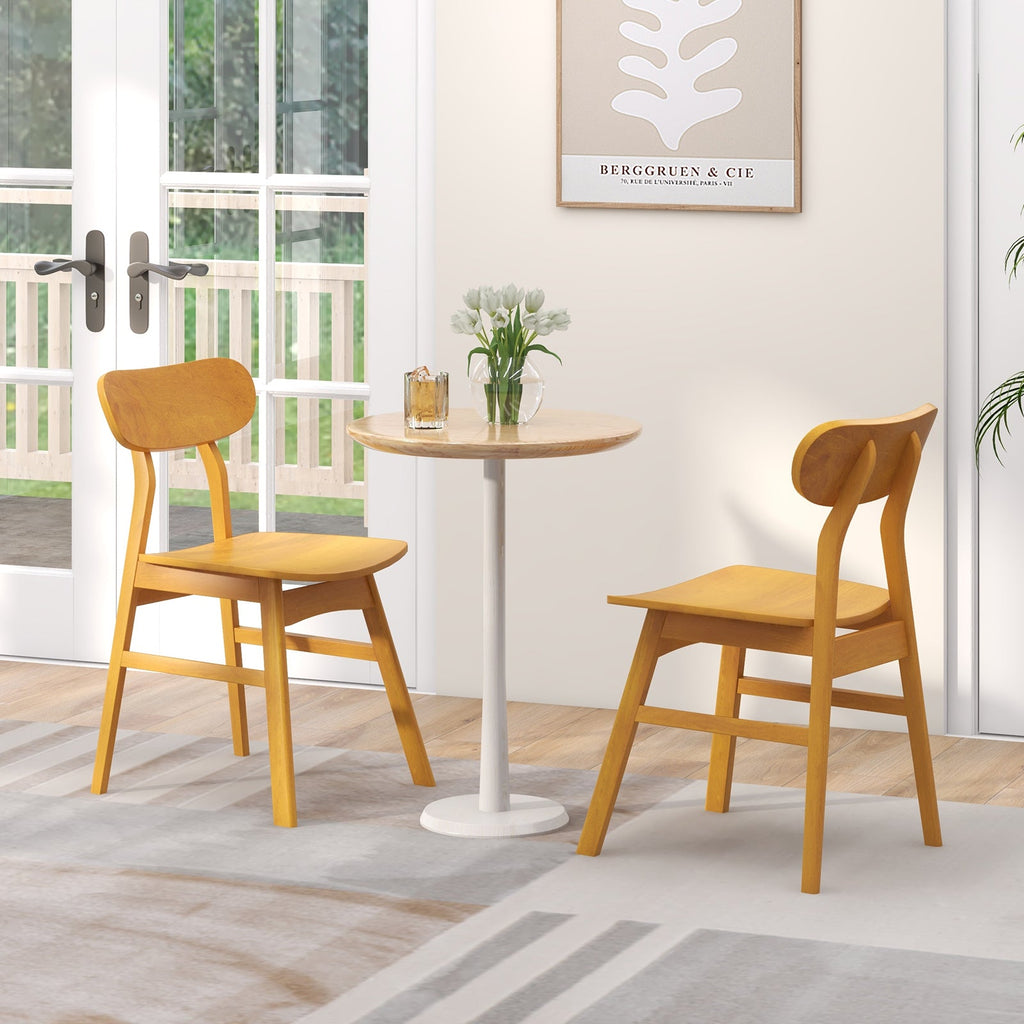 Set of 2 Modern Dining Chairs with Curved Backrest and Seat