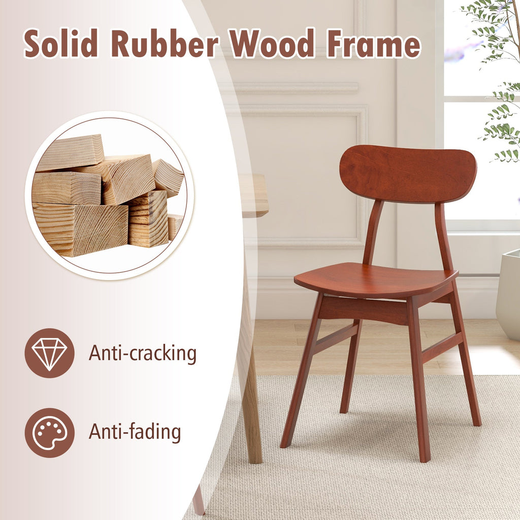Set of 2 Modern Dining Chairs with Curved Backrest and Seat