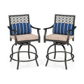 Set of 2 Outdoor Bar Height Chair with Soft Cushions